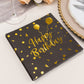 20 Pack Black Gold Happy Birthday Paper Cocktail Napkins With Foil Print, Soft 2-Ply Disposable Beverage Napkins - 18 GSM