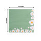 20 Pack Sage Green Daisy Flower Paper Beverage Napkins, Soft 2-Ply Disposable Cocktail Napkins - 6.5"x6.5"