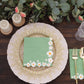 20 Pack Sage Green Daisy Flower Paper Beverage Napkins, Soft 2-Ply Disposable Cocktail Napkins - 6.5"x6.5"