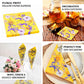 20 Pack Bright Yellow Botanical Floral Paper Cocktail Napkins, Blooming Flowers Disposable Beverage Napkins - 18 GSM