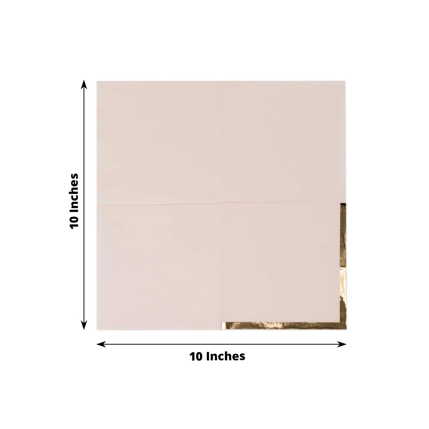 50 Pack Blush Disposable Cocktail Napkins with Gold Foil Edge, Soft 2 Ply Paper Beverage Napkins - 5"x5"