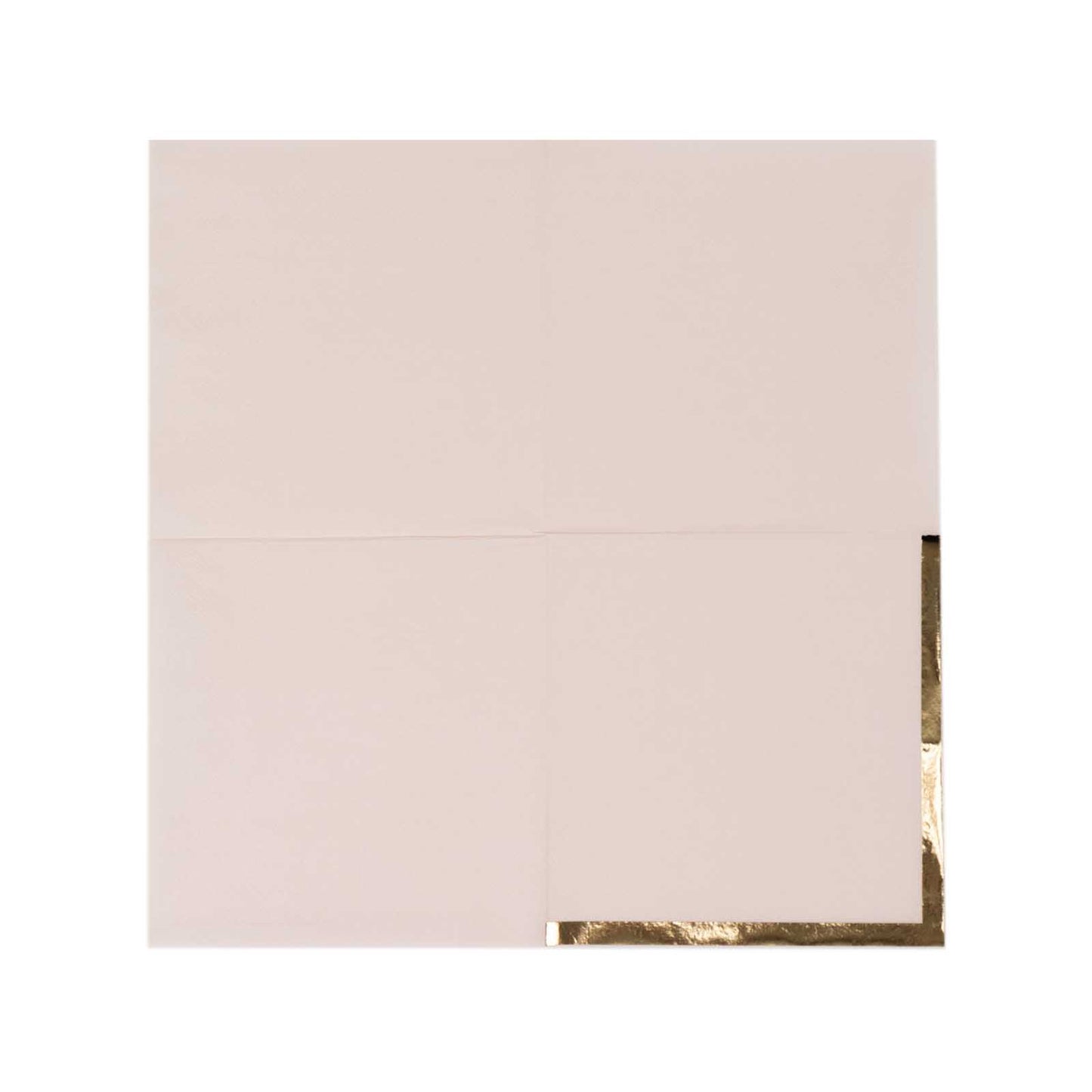 50 Pack Blush Disposable Cocktail Napkins with Gold Foil Edge, Soft 2 Ply Paper Beverage Napkins - 5"x5"