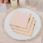 50 Pack Blush Disposable Cocktail Napkins with Gold Foil Edge, Soft 2 Ply Paper Beverage Napkins - 5"x5"