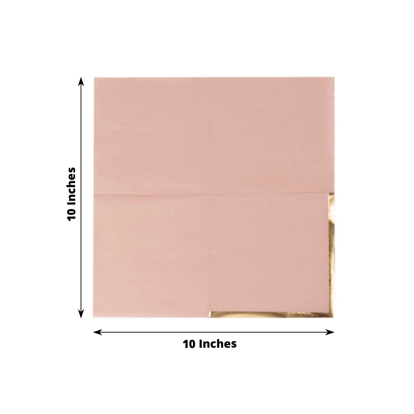 50 Pack Dusty Rose Disposable Cocktail Napkins with Gold Foil Edge, Soft 2 Ply Paper Beverage Napkins - 5"x5"