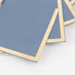 50 Pack Dusty Blue Disposable Cocktail Napkins with Gold Foil Edge, Soft 2 Ply Paper Beverage Napkins - 5"x5"