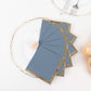 50 Pack Dusty Blue Disposable Cocktail Napkins with Gold Foil Edge, Soft 2 Ply Paper Beverage Napkins - 5"x5"