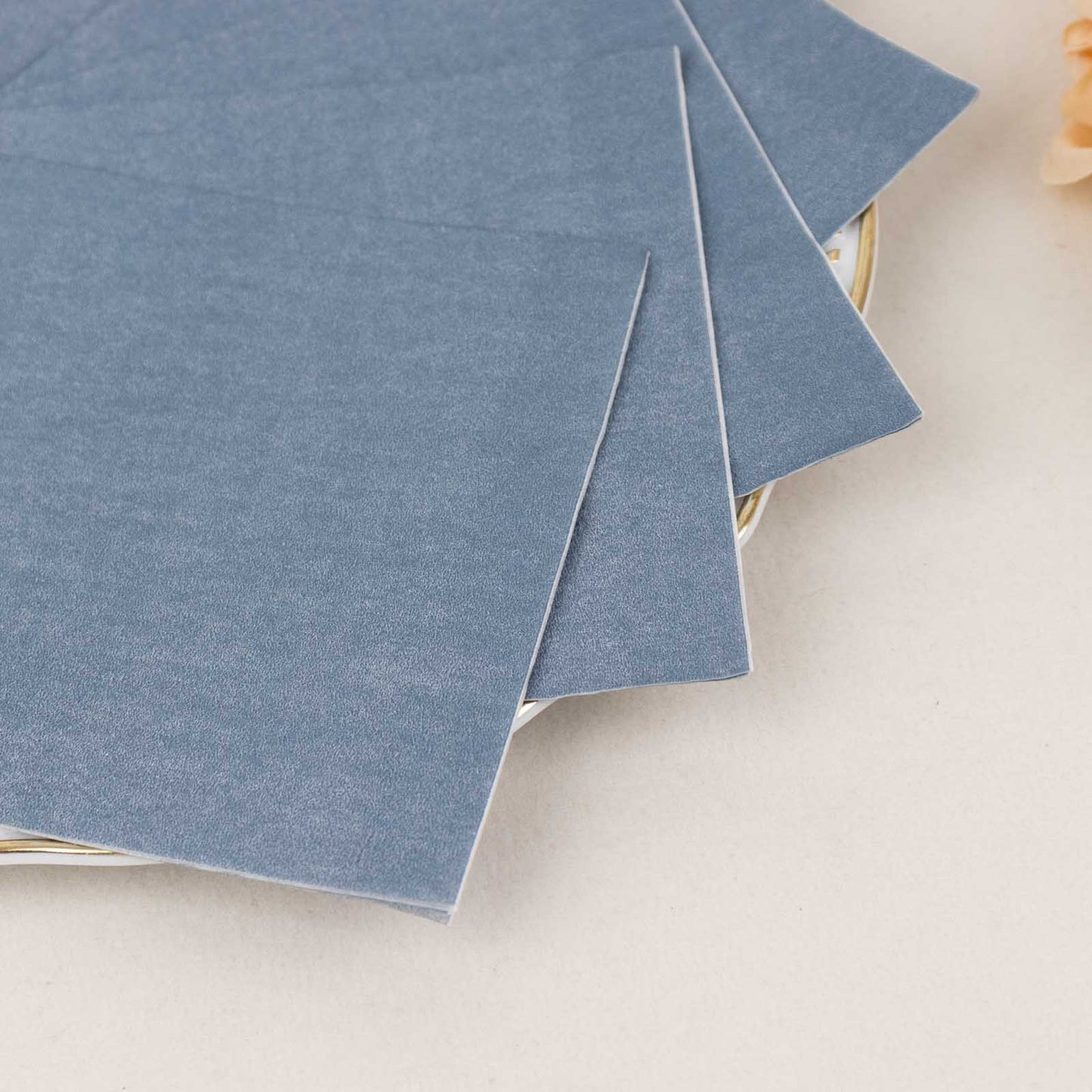 50 Pack Dusty Blue Soft 2-Ply Disposable Cocktail Napkins, Paper Beverage Napkins 18 GSM - 5"x5"