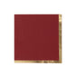50 Pack Burgundy Disposable Cocktail Napkins with Gold Foil Edge, Soft 2 Ply Paper Beverage Napkins - 5"x5"