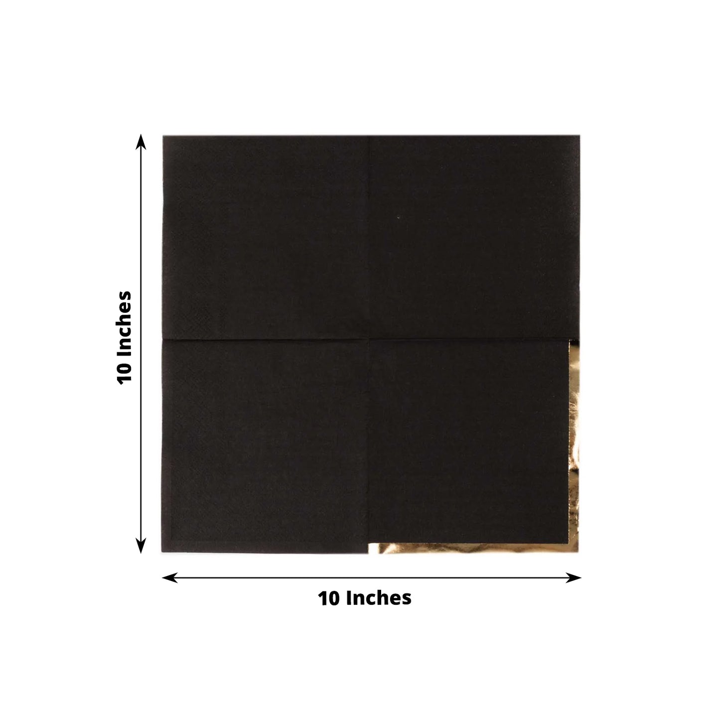 50 Pack Black Disposable Cocktail Napkins with Gold Foil Edge, Soft 2 Ply Paper Beverage Napkins - 5"x5"