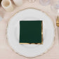 50 Pack Hunter Emerald Green Disposable Cocktail Napkins with Gold Foil Edge, Soft 2 Ply Paper Beverage Napkins - 5"x5"