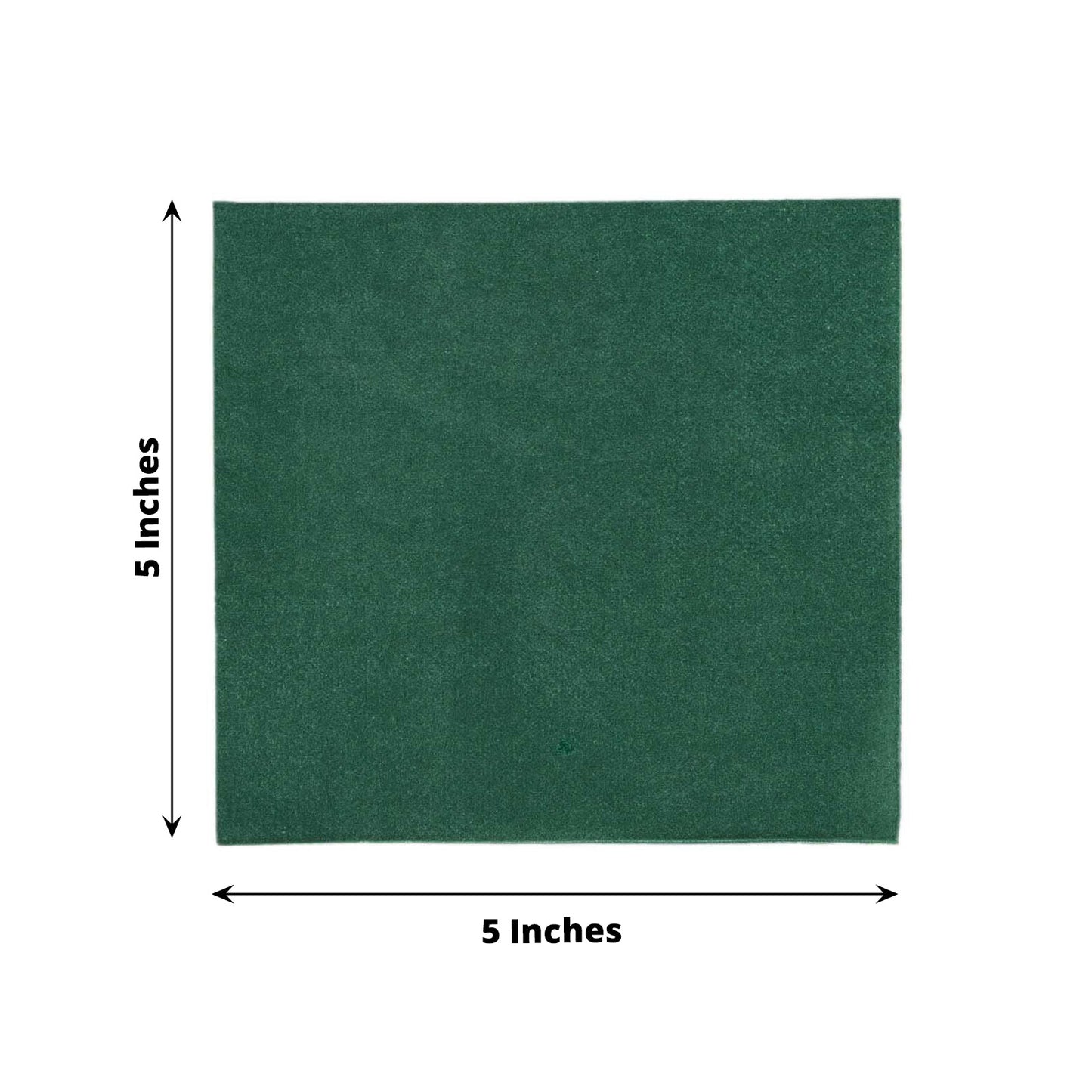 50 Pack Hunter Emerald Green Soft 2-Ply Disposable Cocktail Napkins, Paper Beverage Napkins 18 GSM - 5"x5"