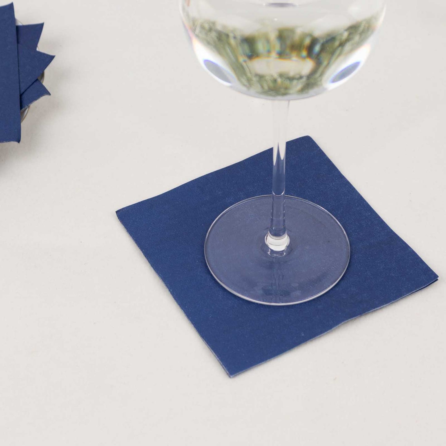 50 Pack Navy Blue Soft 2-Ply Disposable Cocktail Napkins, Paper Beverage Napkins 18 GSM - 5"x5"