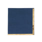 50 Pack Navy Blue Disposable Cocktail Napkins with Gold Foil Edge, Soft 2 Ply Paper Beverage Napkins - 5"x5"