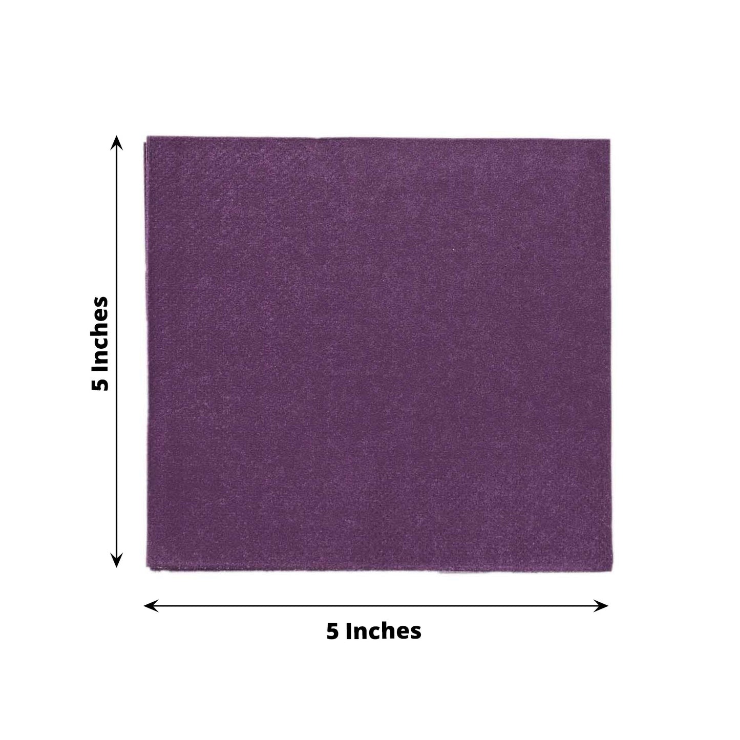 50 Pack Purple Soft 2-Ply Disposable Cocktail Napkins, Paper Beverage Napkins 18 GSM - 5"x5"