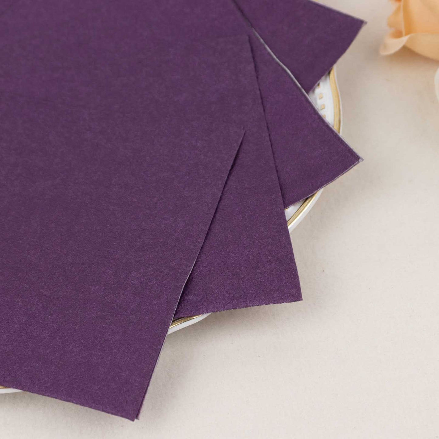 50 Pack Purple Soft 2-Ply Disposable Cocktail Napkins, Paper Beverage Napkins 18 GSM - 5"x5"