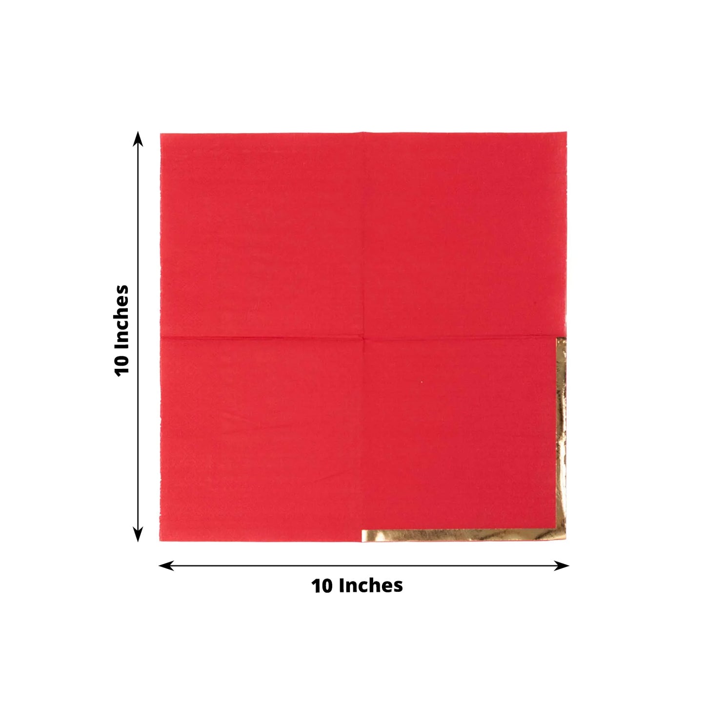 50 Pack Red Disposable Cocktail Napkins with Gold Foil Edge, Soft 2 Ply Paper Beverage Napkins - 5"x5"