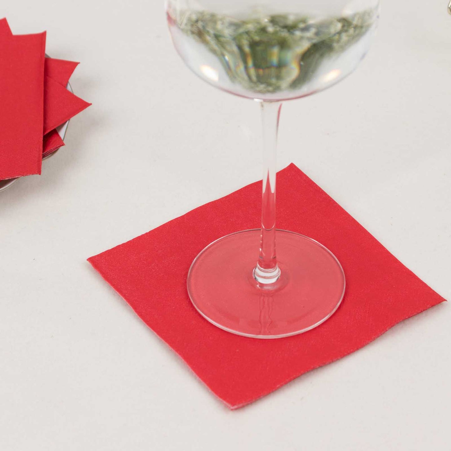 50 Pack Red Soft 2-Ply Disposable Cocktail Napkins, Paper Beverage Napkins 18 GSM - 5"x5"