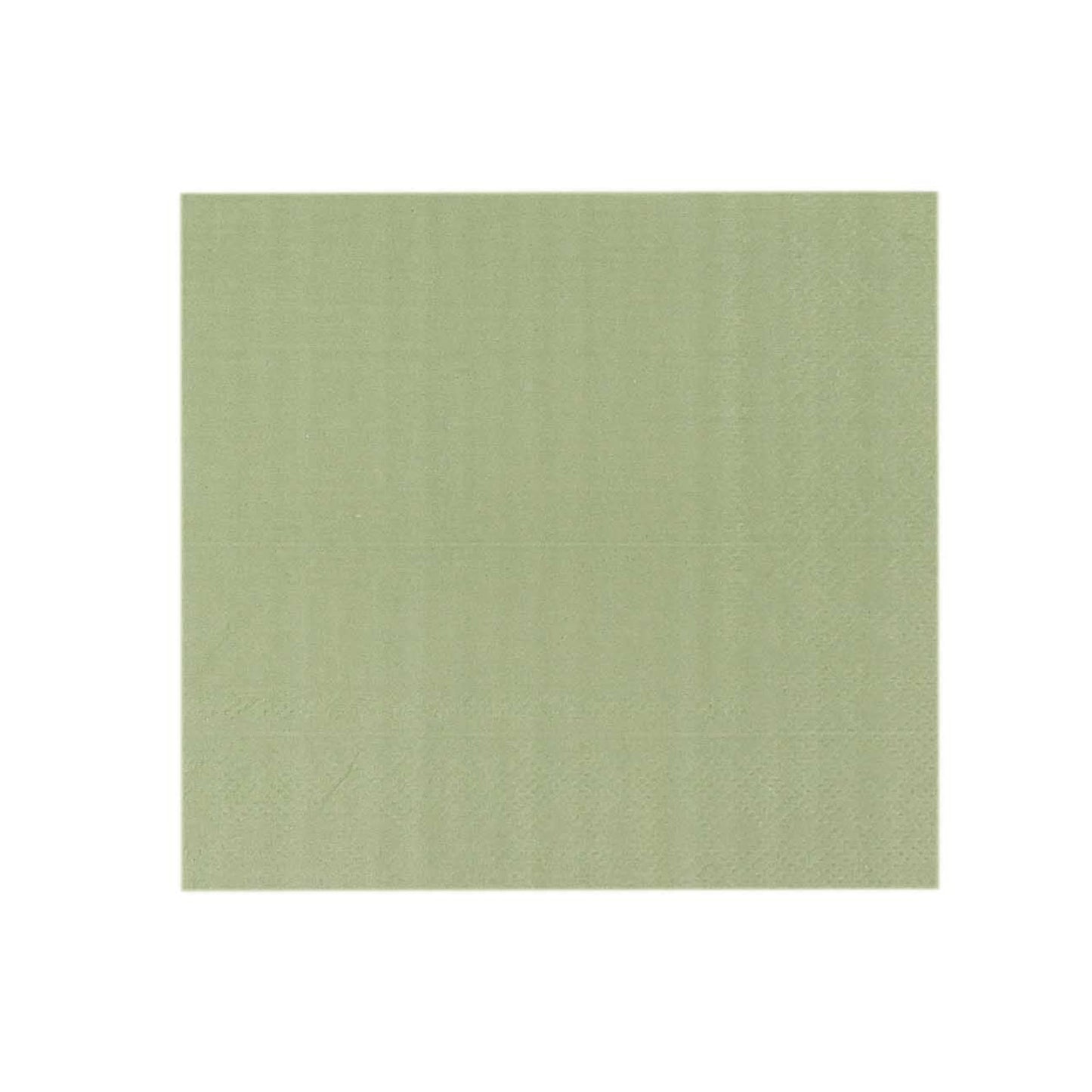 50 Pack Sage Green Soft 2-Ply Disposable Cocktail Napkins, Paper Beverage Napkins 18 GSM - 5"x5"