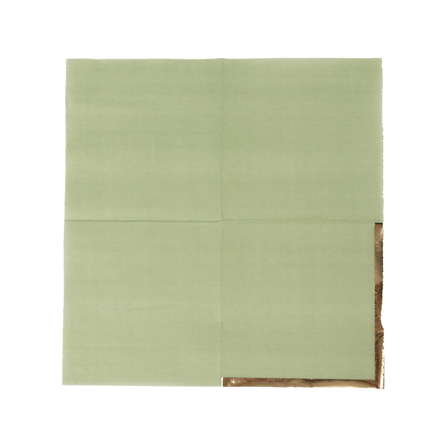 50 Pack Sage Green Disposable Cocktail Napkins with Gold Foil Edge, Soft 2 Ply Paper Beverage Napkins - 5"x5"