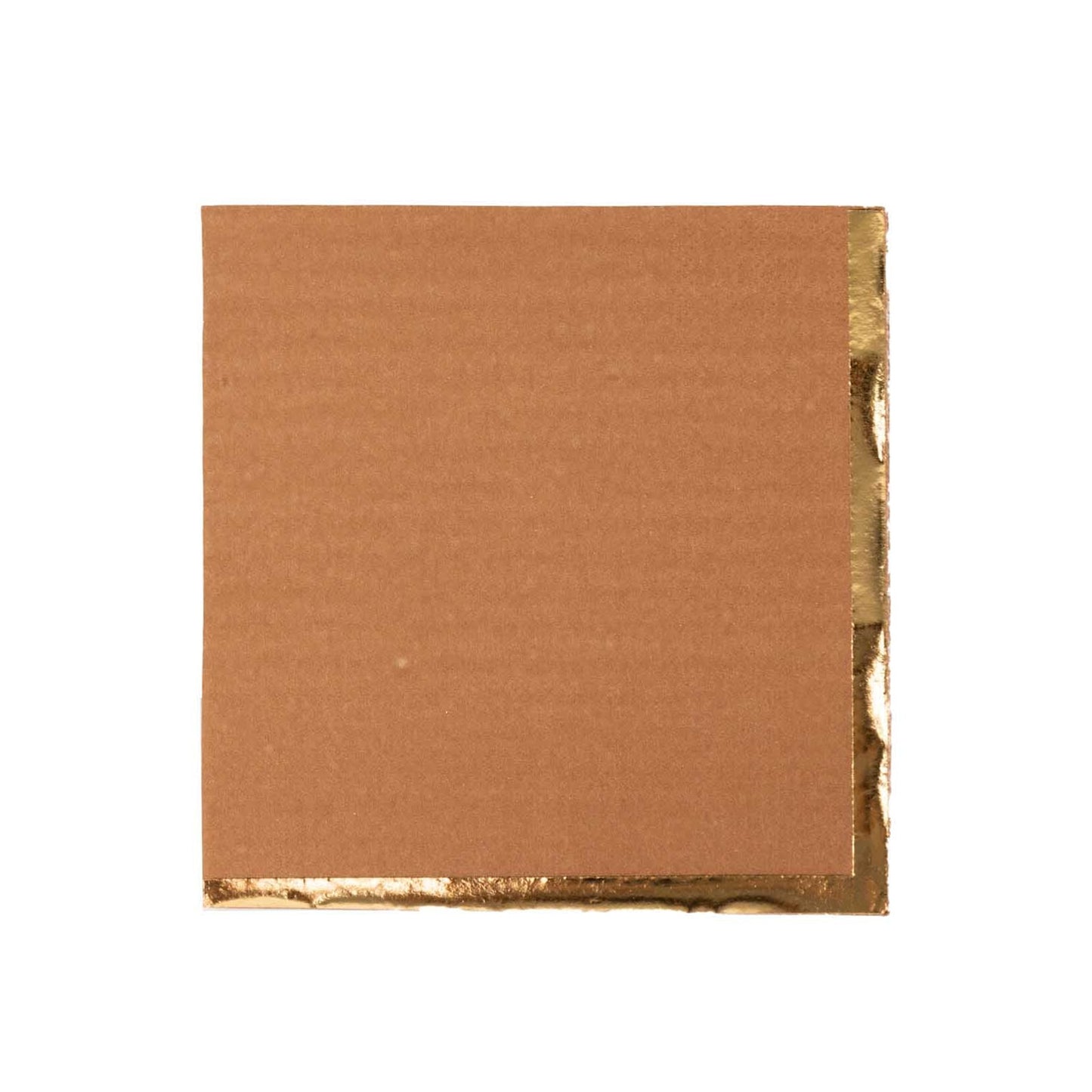 50 Pack Terracotta (Rust) Disposable Cocktail Napkins with Gold Foil Edge, Soft 2 Ply Paper Beverage Napkins - 5"x5"