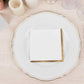 50 Pack White Disposable Cocktail Napkins with Gold Foil Edge, Soft 2 Ply Paper Beverage Napkins - 5"x5"
