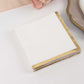 50 Pack White Disposable Cocktail Napkins with Gold Foil Edge, Soft 2 Ply Paper Beverage Napkins - 5"x5"