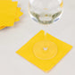 50 Pack 5"x5" Yellow Soft 2-Ply Disposable Cocktail Napkins, Paper Beverage Napkins - 18 GSM