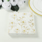 50 Pack White 2-Ply Paper Beverage Napkins with Gold Magnolia Flowers Print, Highly Absorbent Soft Disposable Cocktail Napkins