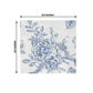 50 Pack 2-Ply Paper Beverage Napkins in Matte Blue and White French Toile Floral Pattern, Highly Absorbent Soft Disposable Cocktail Napkins