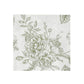 50 Pack 2-Ply Paper Beverage Napkins in Matte Sage Green and White French Toile Floral Pattern, Highly Absorbent Soft Disposable Cocktail Napkins