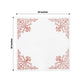 White 20 Pack Cocktail Napkins with Rose Gold Design