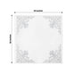 White Airlaid Cocktail Napkins With Silver Fleur