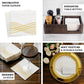 White linen-feel cocktail napkins with silver waves print, soft and absorbent.