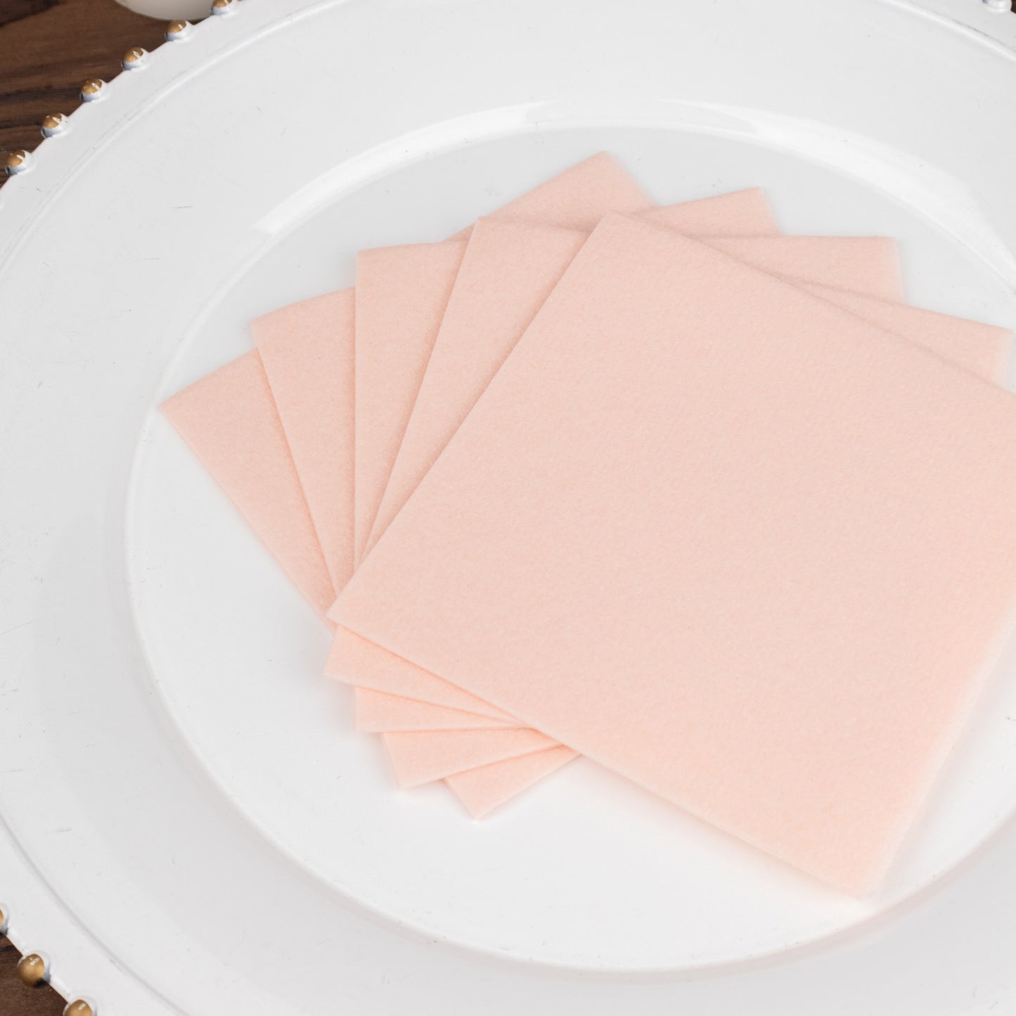 20 Pack Blush Linen-Feel Cocktail Napkins, Premium Cloth-Like Airlaid Paper Beverage Napkins, Disposable Soft and Absorbent Hand Towels