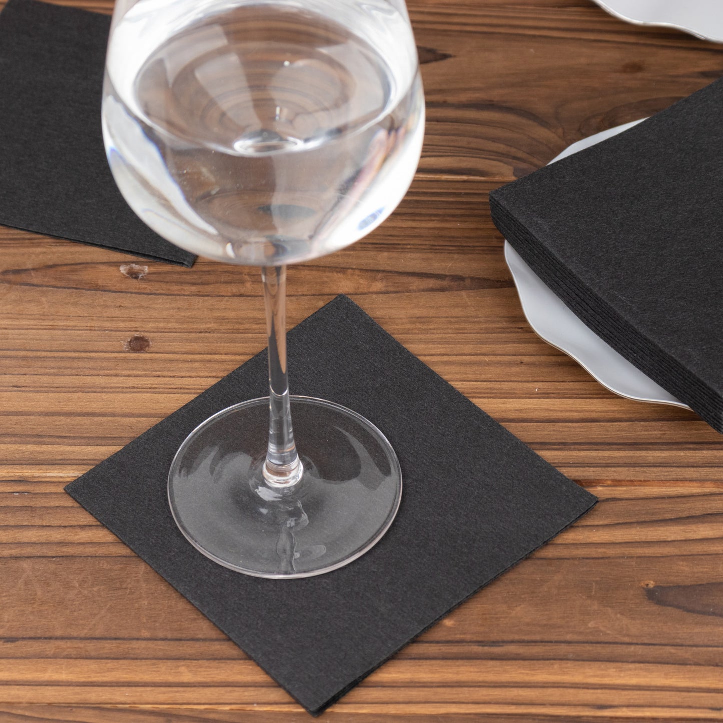 20 Pack Black Linen-Feel Cocktail Napkins, Premium Cloth-Like Airlaid Paper Beverage Napkins, Disposable Soft and Absorbent Hand Towels