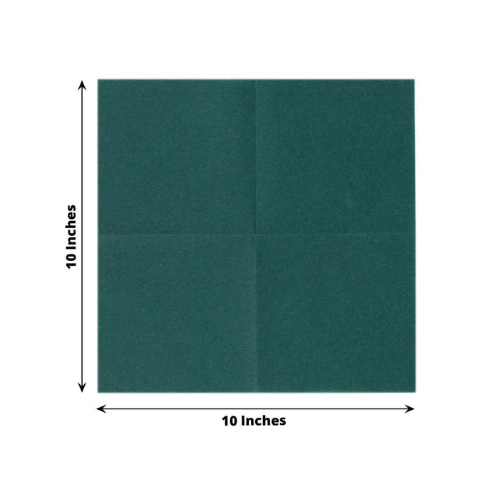 20 Pack Hunter Emerald Green Linen-Feel Cocktail Napkins, Premium Cloth-Like Airlaid Paper Beverage Napkins, Disposable Soft and Absorbent Hand Towels