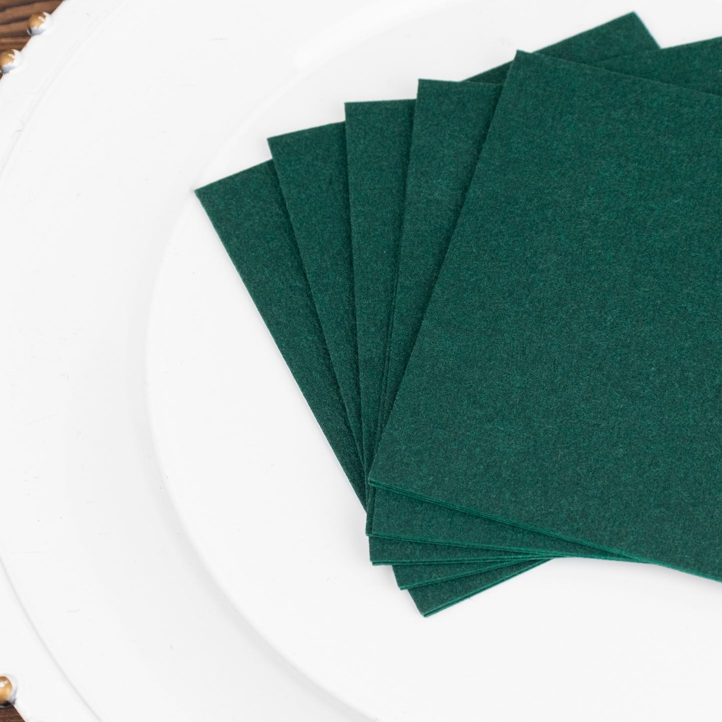 20 Pack Hunter Emerald Green Linen-Feel Cocktail Napkins, Premium Cloth-Like Airlaid Paper Beverage Napkins, Disposable Soft and Absorbent Hand Towels