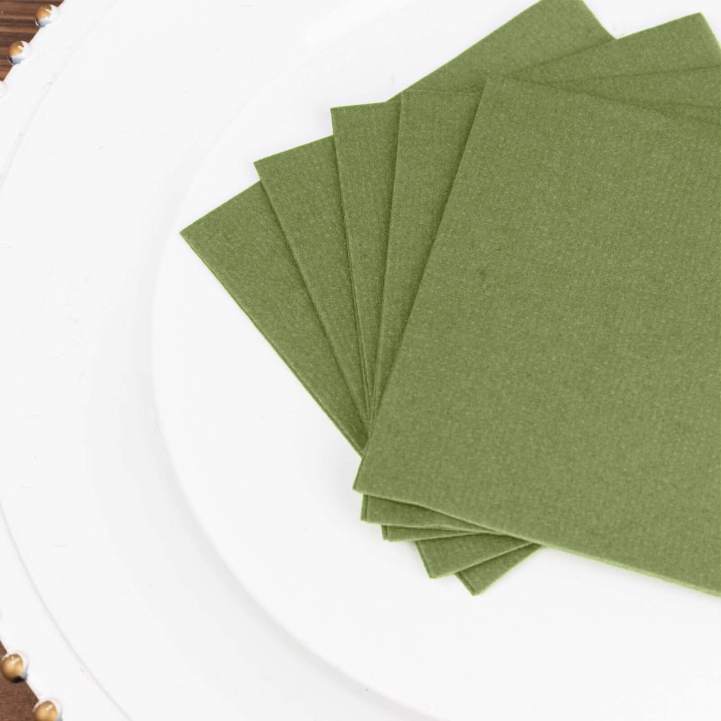 20 Pack Olive Green Linen-Feel Cocktail Napkins, Premium Cloth-Like Airlaid Paper Beverage Napkins, Disposable Soft and Absorbent Hand Towels