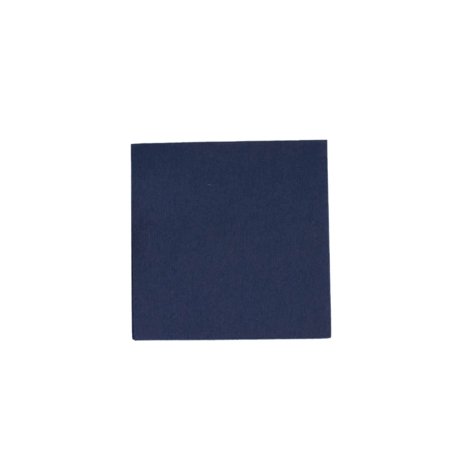 Navy blue linen-feel cocktail napkin, soft and absorbent, disposable.