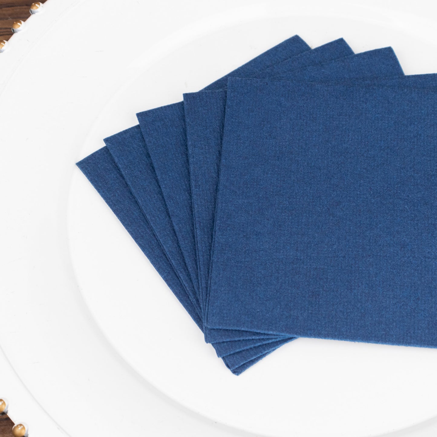 20 Pack Navy Blue Linen-Feel Cocktail Napkins, Premium Cloth-Like Airlaid Paper Beverage Napkins, Disposable Soft and Absorbent Hand Towels