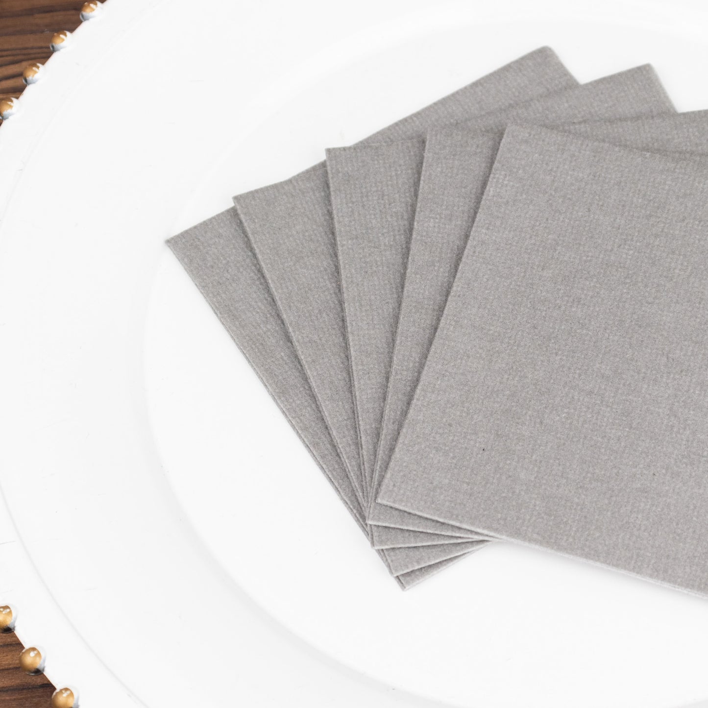 20 Pack Silver Linen-Feel Cocktail Napkins, Premium Cloth-Like Airlaid Paper Beverage Napkins, Disposable Soft and Absorbent Hand Towels