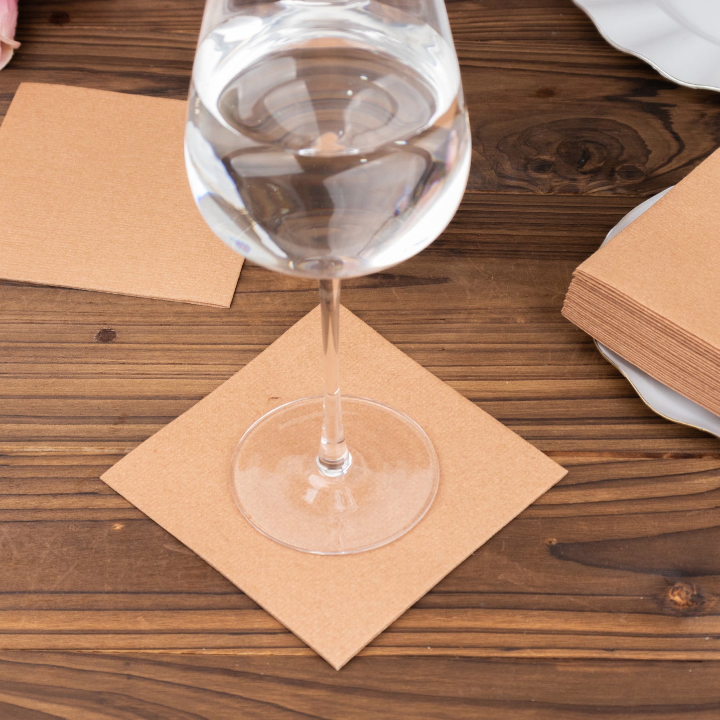 20 Pack Terracotta Rust Linen-Feel Cocktail Napkins, Premium Cloth-Like Airlaid Paper Beverage Napkins, Disposable Soft and Absorbent Hand Towels