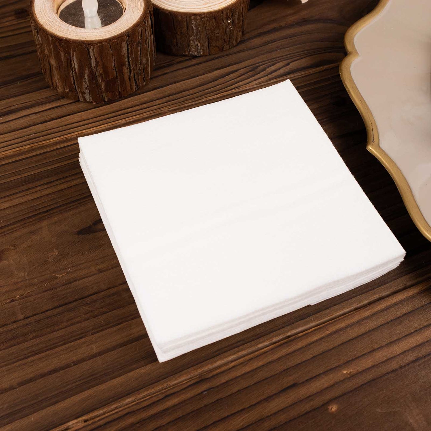 20 Pack White Linen-Feel Cocktail Napkins, Premium Cloth-Like Airlaid Paper Beverage Napkins, Disposable Soft and Absorbent Hand Towels