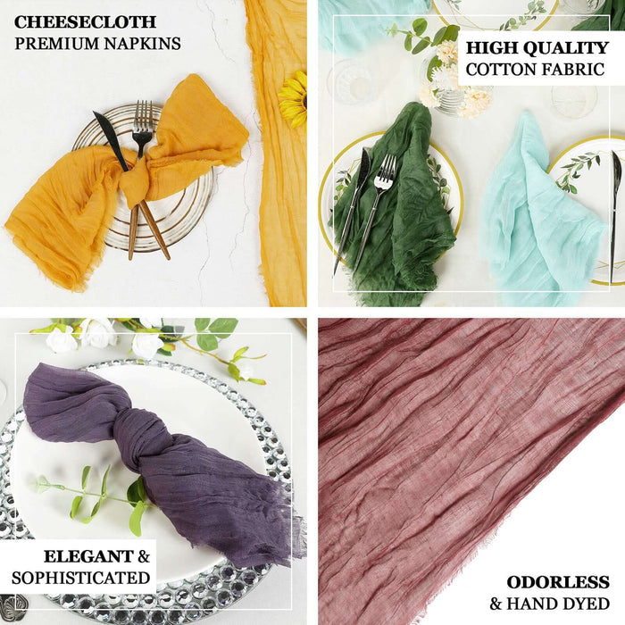 5 Pack | Purple Gauze Cheesecloth Boho Dinner Napkins | 24"x19"