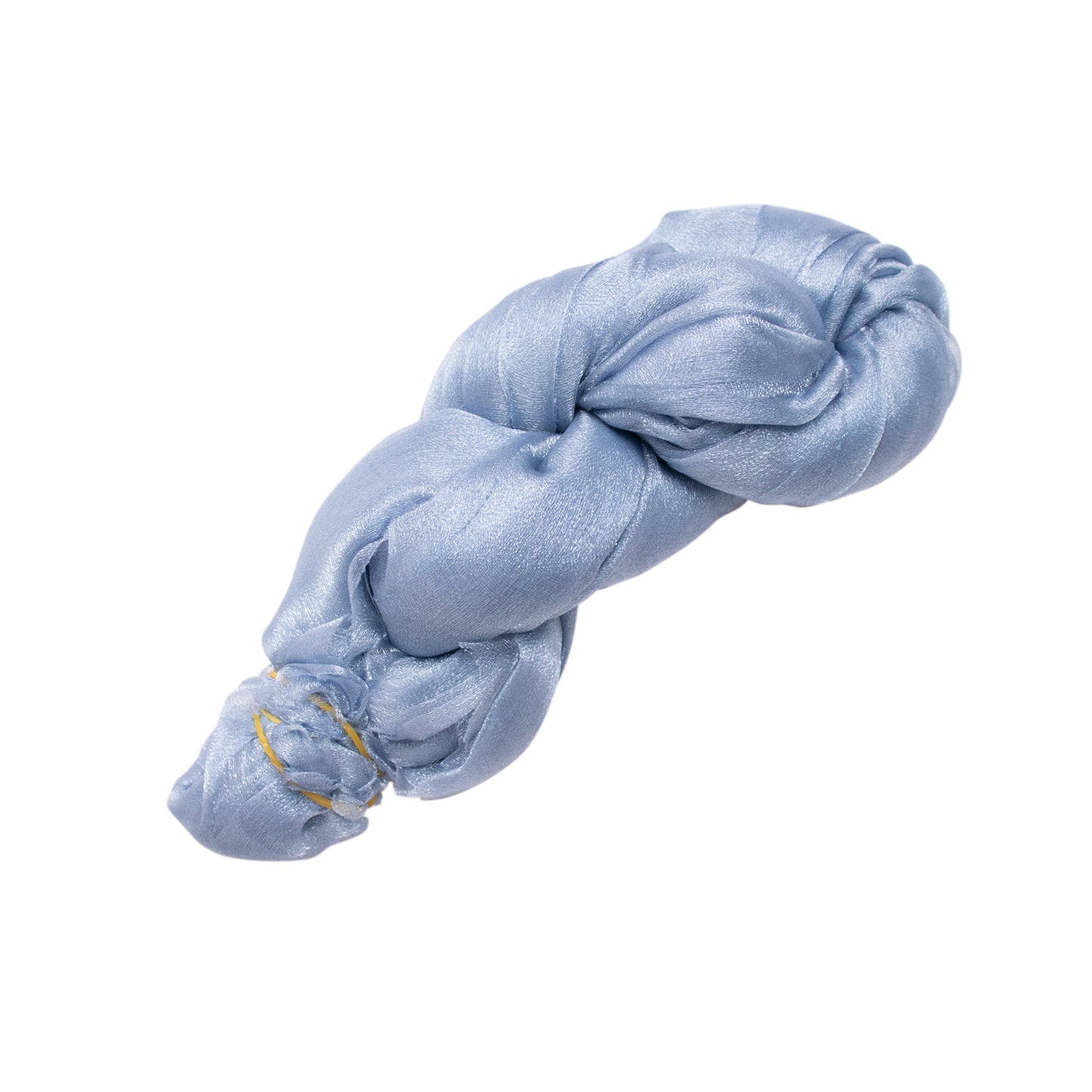 Dusty blue sheer crinkled organza dinner napkin, elegant wedding decor.