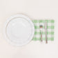 5 Pack Sage Green White Buffalo Plaid Cloth Dinner Napkins, Gingham Style 15"x15"