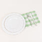 5 Pack Sage Green White Buffalo Plaid Cloth Dinner Napkins, Gingham Style 15"x15"