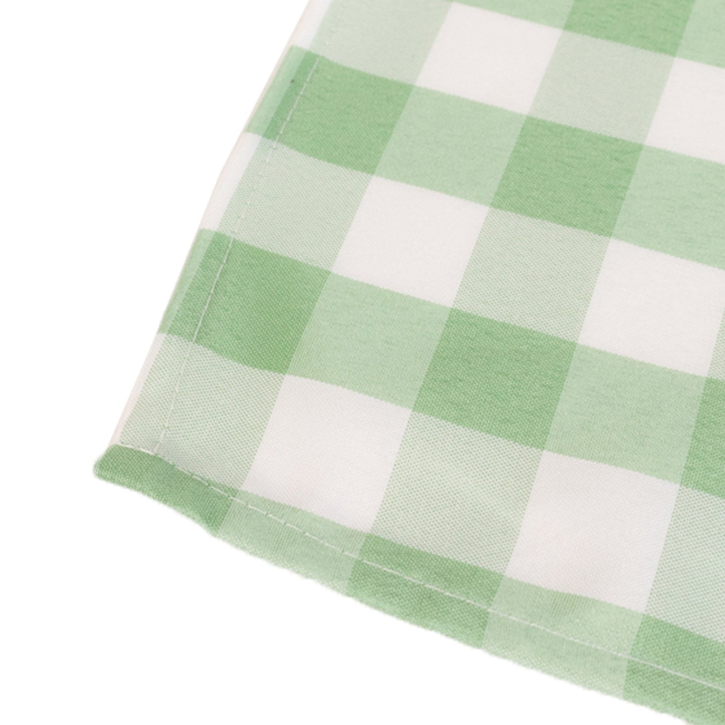 5 Pack Sage Green White Buffalo Plaid Cloth Dinner Napkins, Gingham Style 15"x15"