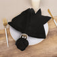 5 Pack Black Cotton Blend Cloth Napkins, Washable Reusable Table Dinner Napkins - 20"x20"
