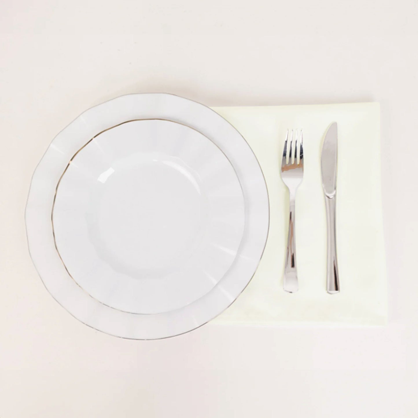 5 Pack Ivory Cotton Blend Cloth Napkins, Washable Reusable Table Dinner Napkins - 20"x20"